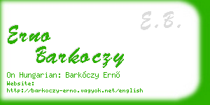 erno barkoczy business card